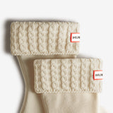 Hunter - Kids Recycled Mini Cable Knitted Cuff Boot Socks - White