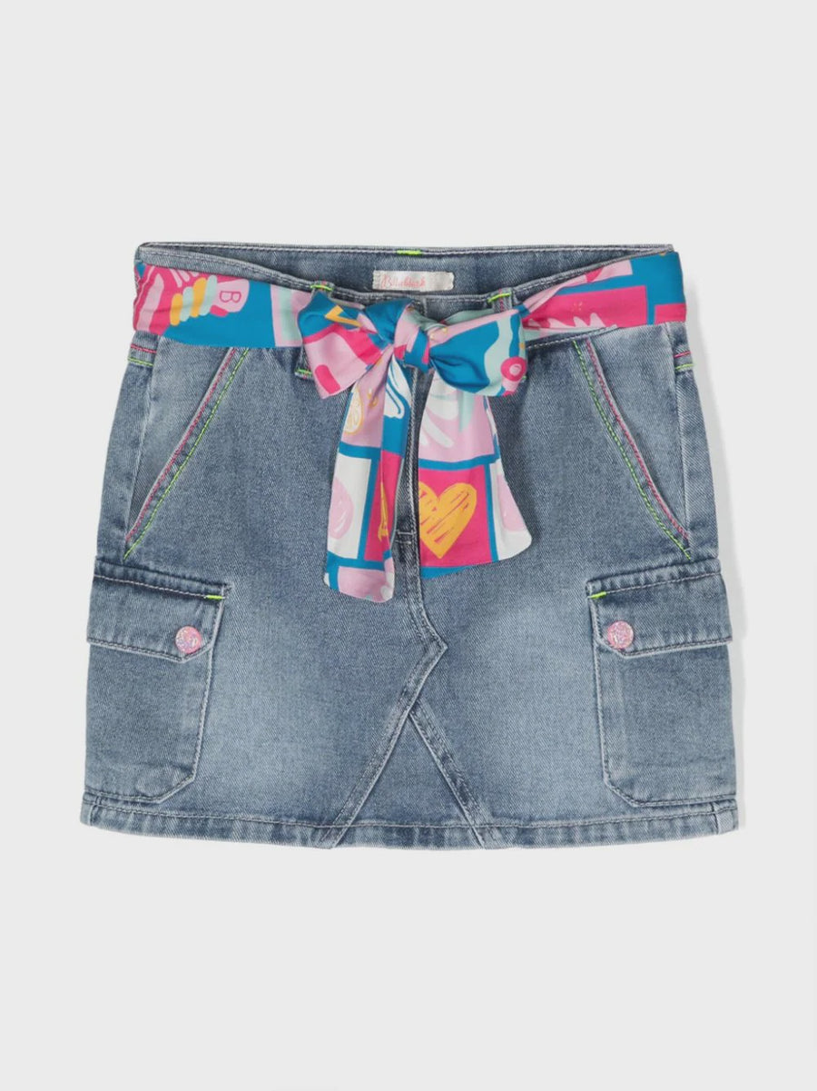 Billie Blush - Denim Mini Skirt - Cargo Pockets