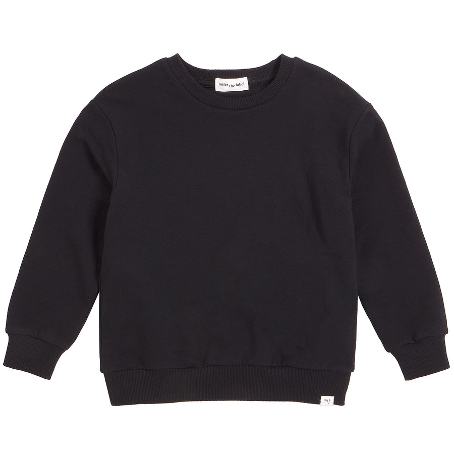 Miles - Basic Sweatshirt - Pure Black