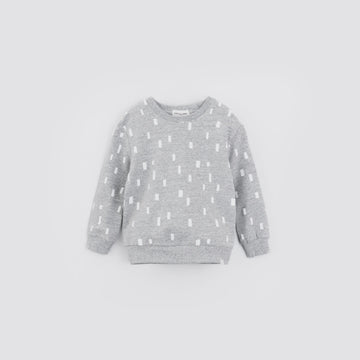 Miles the Label - Basics Sweatshirt - Block Print on Heather Grey