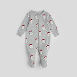 Petit Lem - Santa Print Sleeper - Heather Grey