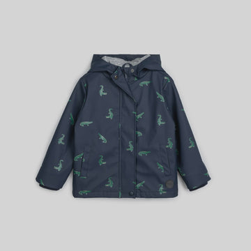Miles the Label - Hooded Raincoat - Navy Croc Print