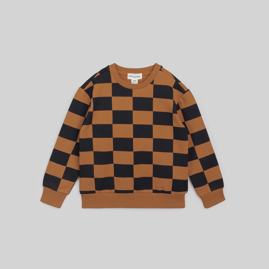Miles the Label - Bronze Checkerboard Sweatshirt