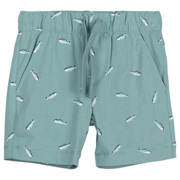 Miles the Label - Fish Print Terry Shorts - Teal