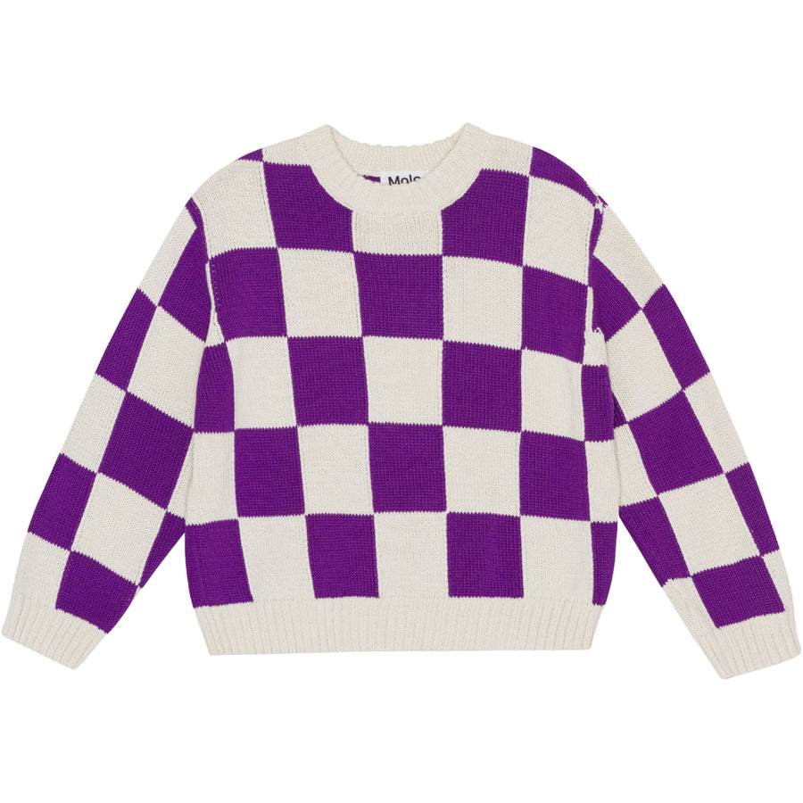 Molo - Gertina Sweater - Purple Shell Check