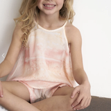 Bella Dahl - Tie Back Halter Tank - Painted Sunset Stripe