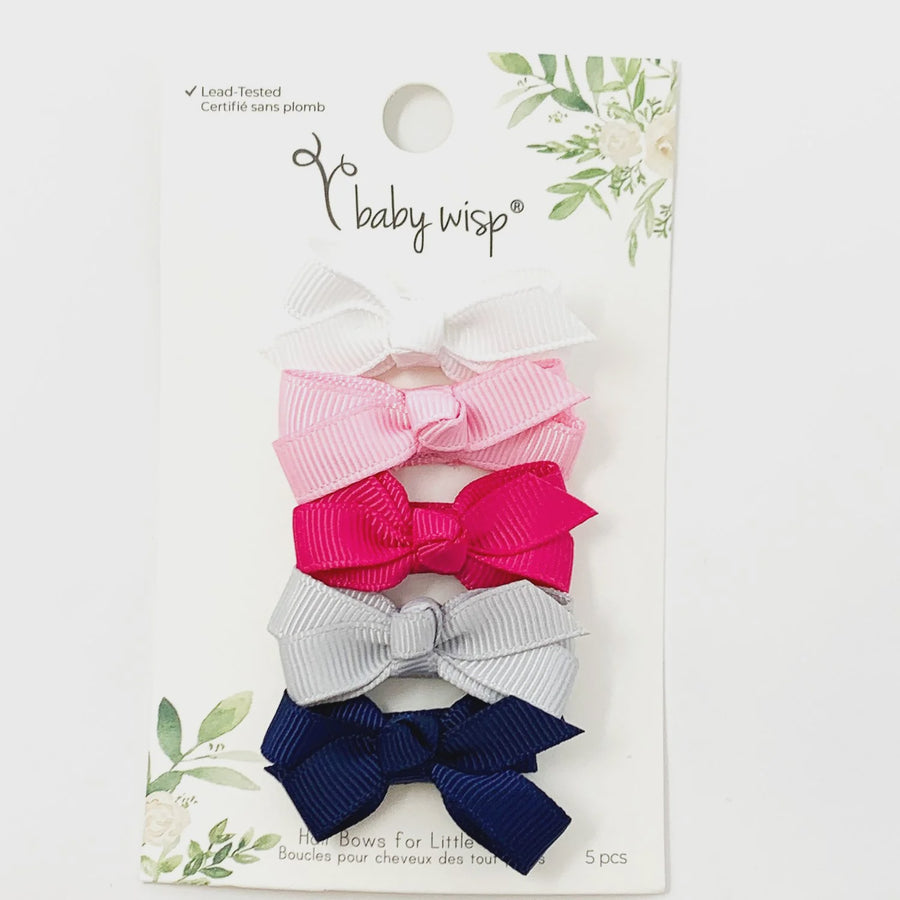 Baby Wisp - Chelsea Boutique Bow Snap Clips - Prep Girl