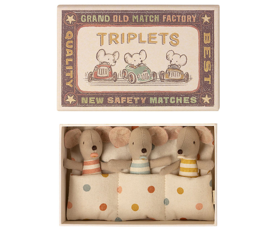 Maileg- Baby Mice Triplets in Matchbox