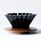Origami - Medium Coffee Dripper and Wood Holder (Black)