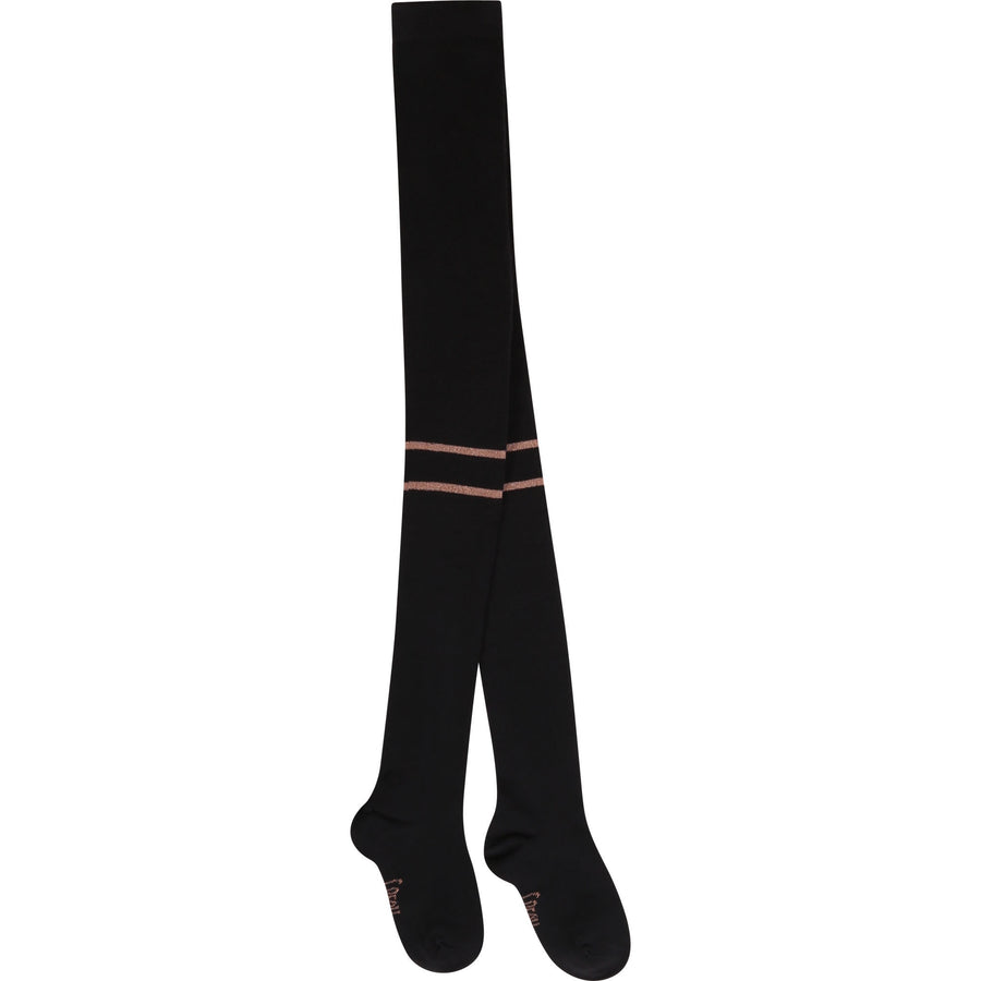 Carrement Beau - Black Tights with Stripes