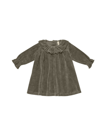 Quincy Mae - Velous Baby Dress - Forest