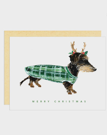 Darling Lemon - Dog with Antlers Card