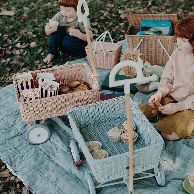 Olli Ella - Rattan Wonder Wagon - Vintage Blue