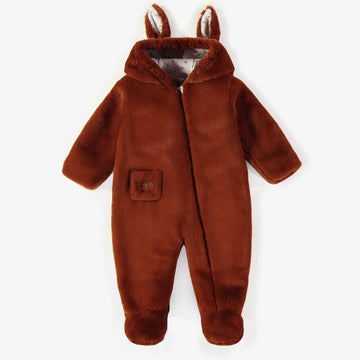 SOURIS MINI -BROWN ONE - PIECE IN PLUSH WITH INTEGRATED FEET