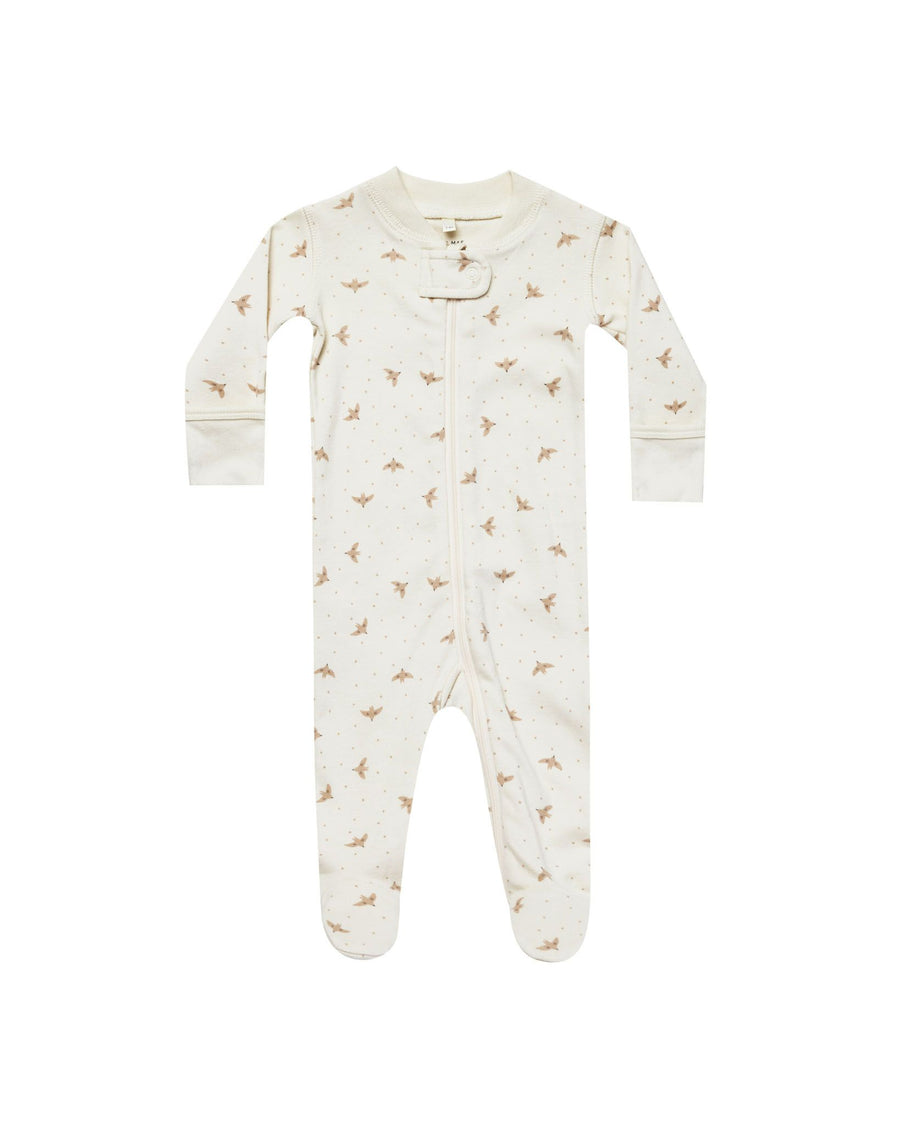 Quincy Mae - Zip Long Sleeve Sleeper Footie - Dove