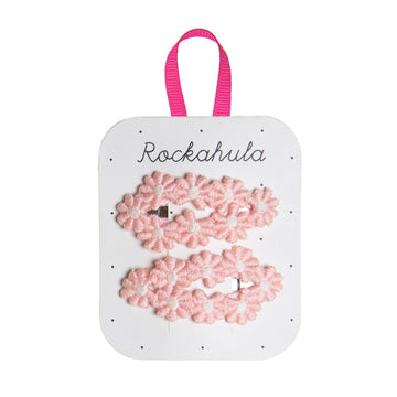 Rockahula - Clips - Crochet Flowers - Pink