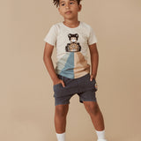 Hux - Rainbow Smiley Slouch Shorts - Denim