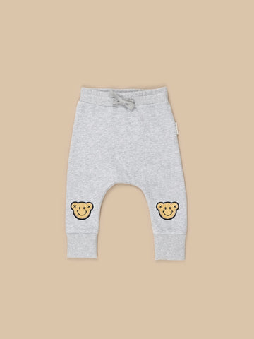 Hux - Smile Bear Drop Crotch Pant - Grey Marble