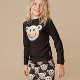 Hux - Rainbow Smile Bear Rashguard - Black