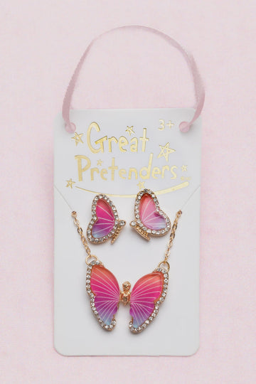 Great Pretenders - Butterfly Necklace and Stud Set