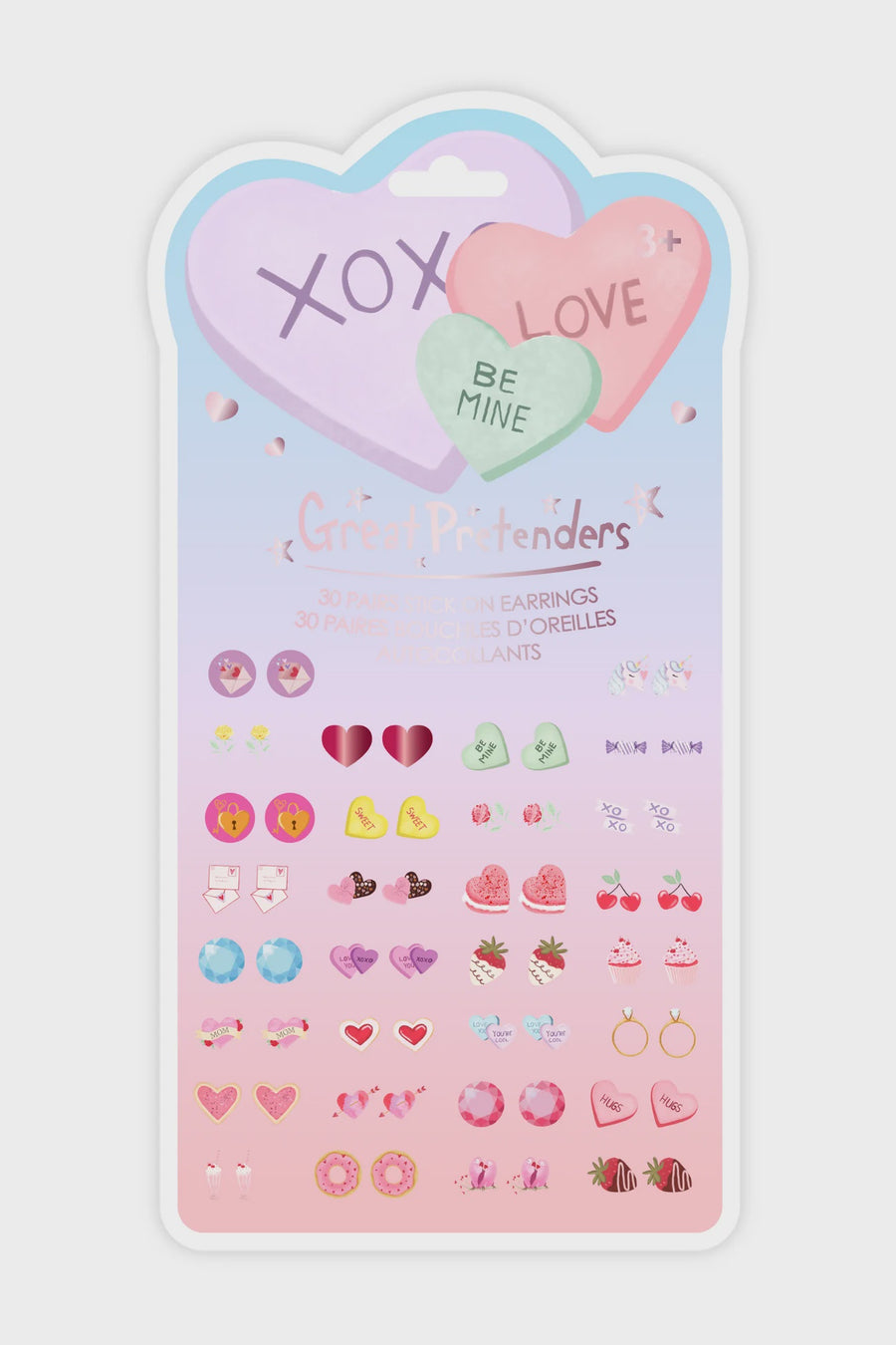 Great Pretenders - Candy Heart Love Valentine - Sticker Earrings