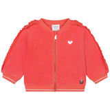 Carrement Beau - Terry Zip Cardigan with Ruffles