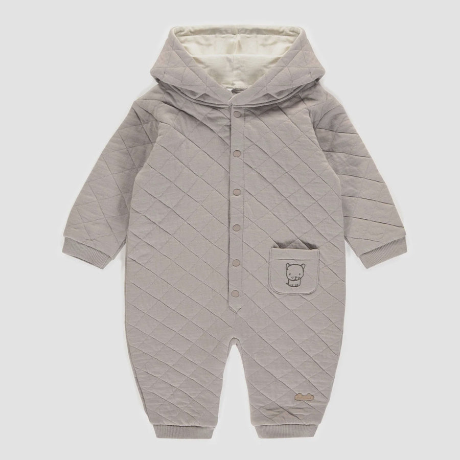 Souris Mini - Hooded One Piece - Grey Quilted Jersey