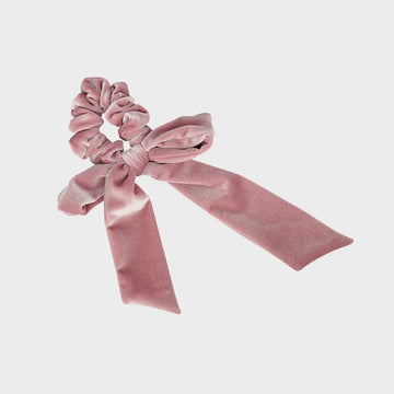 Lim Lim - Luxe Velvet Bow Scrunchie - Pink