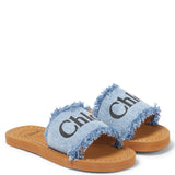 Chloe - Aqua Logo Slides - Denim Blue