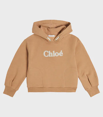 Chloe -Logo Cotton Hoodie - Brown