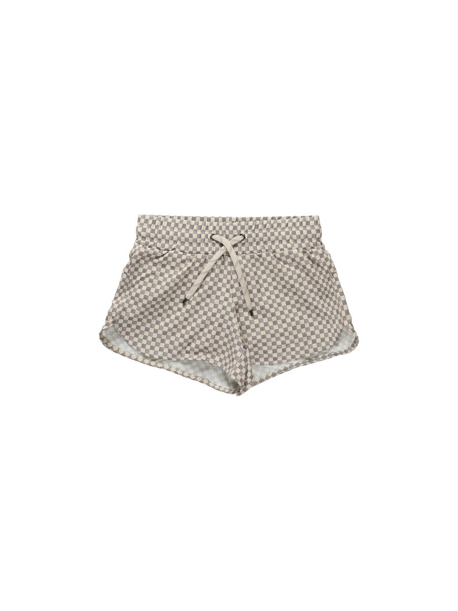 Rylee & Cru - Play Speed Short - Grey Micro Check