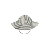Quincy Mae - Sun Hat - Sea Green & Ivory Stripes