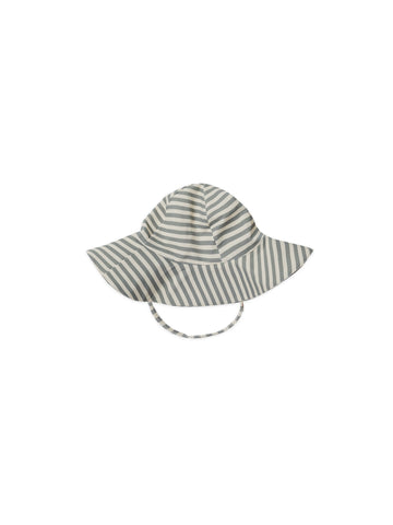 Quincy Mae - Sun Hat - Sea Green & Ivory Stripes