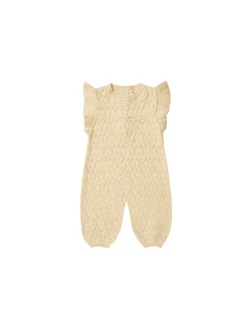 Quincy Mae - Mira Knit Romper - Heathered Yellow
