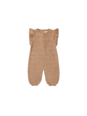 Quincy Mae - Mira Knit Romper - Heathered Apricot