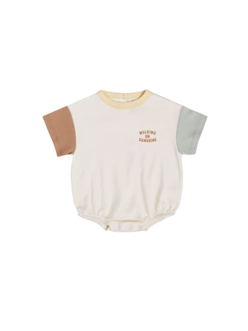 Quincy Mae - Relaxed Bubble Romper - Colorblock