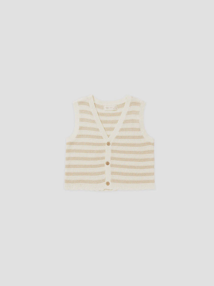 Rylee & Cru - Knit Vest - Sand Stripe