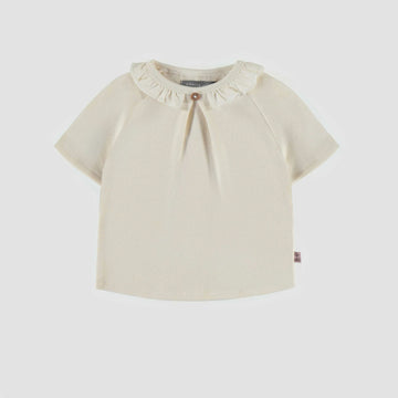 Souris Mini - Waffle Jersey Short Sleeve T-shirt - Cream