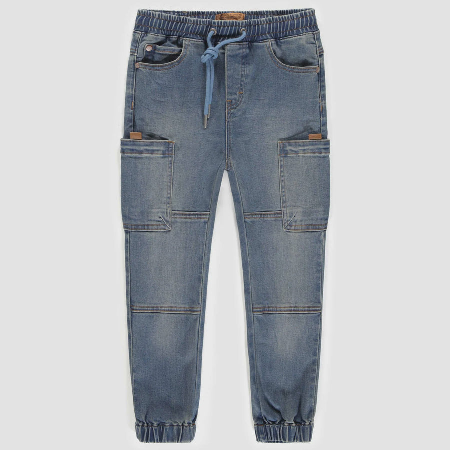 Souris Mini - Relax Fit Denim Jogger Pant - Blue Wash