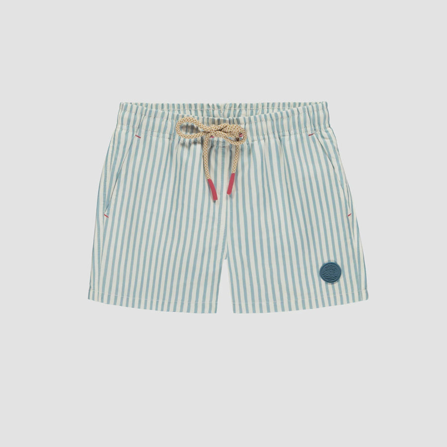 Souris Mini -Striped Swimming Shorts - Blue & Cream