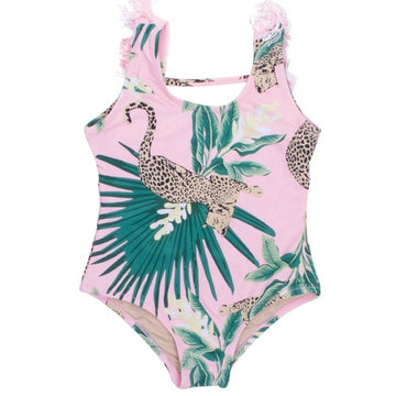 Shade Critters - Fringe Back One Piece - Tropical Leopard