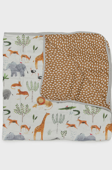 Loulou Lollipop - Muslin Quilt Blanket - Safari Jungle