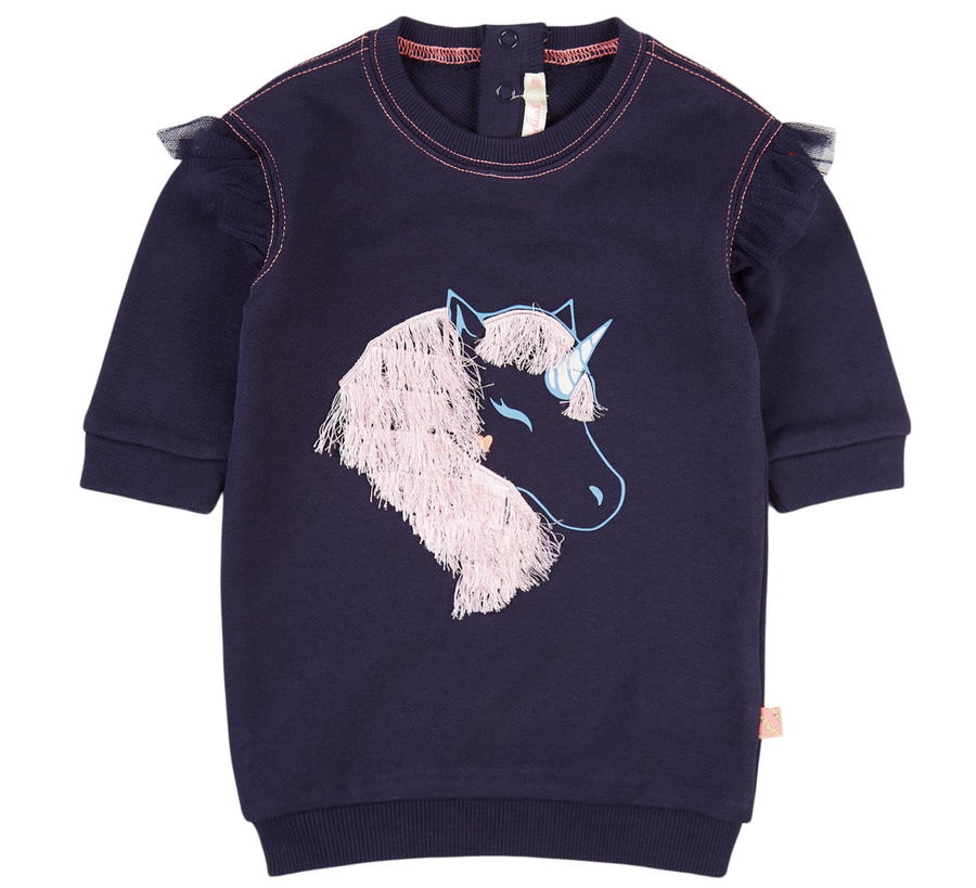 Billie Blush French Terry Unicorn Dress Navy Honor