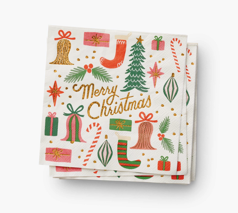 Rifle Paper Co. - Holiday Cocktail Napkins - Deck the Halls