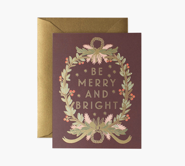 Rifle Paper Co. - Be Merry and Bright Wreath Card