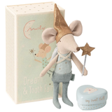 Maileg - Tooth Fairy Brother Mouse in Matchbox - Blue