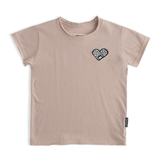 nununu - Bandaid Heart Patch T-shirt - Powder Pink