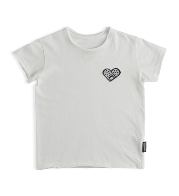 nununu - Bandaid Heart Patch T-shirt - White