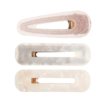 Mimi & Lula - Resin  Shimmer Shell Clips 6 pc - Peachy Pink