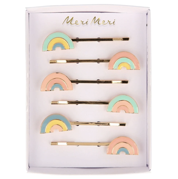 Meri Meri - Enamel Rainbow Hair Slides - 6 pc